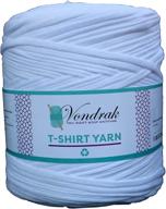 👕 130 yards white t-shirt yarn: 1 1/2 lb bulky yarn for crafting, jersey and fabric, recycled logo