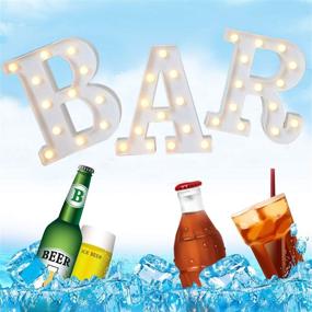 img 4 attached to 🍻 Illuminated Marquee Bar Sign - Lighted LED Word Sign 'BAR' - Pre-Lit Pub Bar Sign Light Battery Operated (23.03-in x 8.66-in)