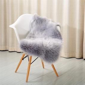 img 4 attached to Кресло Reafort Super Sheepskin 20 дюймов х 36 дюймов для домашнего декора