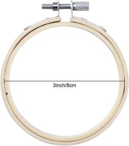 img 3 attached to WOWOSS 12pcs 3 Inch Embroidery Hoops Wooden Round Adjustable Bamboo Circles Cross Stitch Hoop Ring Bulk for Embroidery & Cross Stitch Crafts Sewing