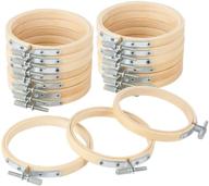 wowoss 12pcs 3 inch embroidery hoops wooden round adjustable bamboo circles cross stitch hoop ring bulk for embroidery & cross stitch crafts sewing logo