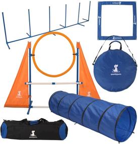 img 4 attached to Enhance Dog Agility Skills with SparklyPets Indoor & Outdoor Dog Agility Training Equipment Set - Complete Course for Dogs