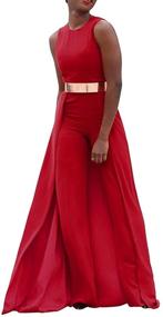 img 2 attached to 👗 VERWIN Patchwork Embellished Jumpsuit: Premium High Waist Women's Clothing for Jumpsuits, Rompers & Overalls