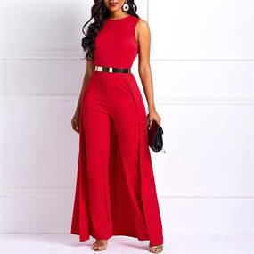 img 1 attached to 👗 VERWIN Patchwork Embellished Jumpsuit: Premium High Waist Women's Clothing for Jumpsuits, Rompers & Overalls