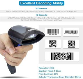 img 1 attached to 🔍 NETUM 3-in-1 2.4G Wireless, USB2.0 Wired, and Bluetooth Barcode Scanner for 1D QR PDF417 Data Matrix Bar Codes. Cordless CMOS Image Barcode Reader for Mobile Payment, Computer Screen. Compatible with W8-X.