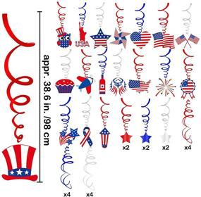 img 1 attached to Red White Blue Patriotic Party Decorations Set: Bulk Assortment of Crepe Paper Streamers, Hanging Swirls, Foil Steamers, with American Flag Star Cutouts - Ideal for 4th of July, Independence Day, Memorial Day