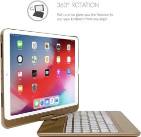 img 3 attached to 🔋 Snugg Wireless Backlit Bluetooth Keyboard Case for iPad Pro 10.5 / iPad Air 3 (2019) - Gold