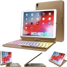 img 4 attached to 🔋 Snugg Wireless Backlit Bluetooth Keyboard Case for iPad Pro 10.5 / iPad Air 3 (2019) - Gold