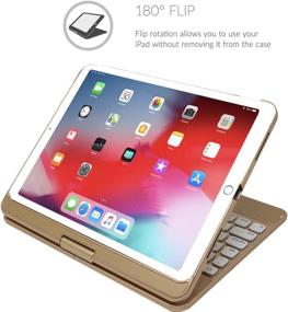 img 1 attached to 🔋 Snugg Wireless Backlit Bluetooth Keyboard Case for iPad Pro 10.5 / iPad Air 3 (2019) - Gold