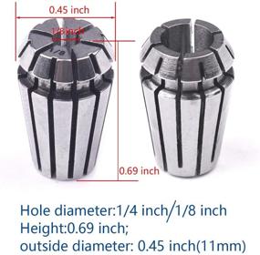 img 2 attached to 🛠️ ATOPLEE ER11 Spring Collet Set 1/8 inch and 1/4 inch for CNC Engraving Machine & Milling Lathe Tools