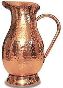 img 1 attached to Classic Mules Pure Copper Pitcher - Handcrafted Hammered Water Jug, 70 fl oz, 100% Heavy Duty Copper, Ayurvedic Health Benefits, No Inner Liner