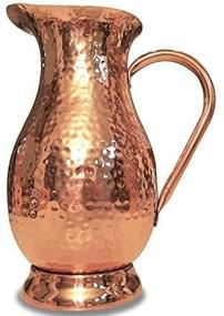 img 3 attached to Classic Mules Pure Copper Pitcher - Handcrafted Hammered Water Jug, 70 fl oz, 100% Heavy Duty Copper, Ayurvedic Health Benefits, No Inner Liner