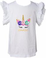🌸 kirei sui 1st ~ 9th birthday girl: pastel flower unicorn flutter tee - adorable celebration attire logo