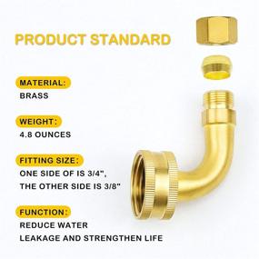 img 1 attached to 🔧 W10685193 Dishwasher Swivel Gooseneck Elbow Hose Solid Brass by AMI PARTS - Compatible with KitchenAid & Kenmore, 3/4 by 3/8 Inch - Replaces 3288910, AP5808972, PS9493732, W10273460 - Pack of 2