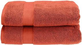 img 3 attached to 🛁 SUPERIOR 2-Piece Zero Twist Cotton Towel Set - Extra Soft Bath Towels, Long-Staple Brick Cotton Towels