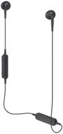 audio-technica ath-c200bt wireless bluetooth in-ear headphones with in-line mic & control - black logo