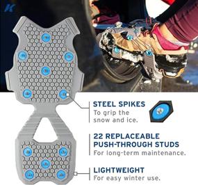 img 2 attached to Korkers Ice Walker Ice Cleats - Superior Traction with 22 Replaceable Steel Spikes - Lightweight and Long-lasting