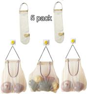 🛍️ hanging bag hollow reusable storage mesh bag for vegetables, fruits, garlics, potatoes, onions - breathable mesh bag (5pcs) логотип