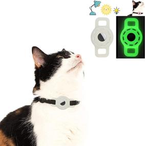 img 1 attached to 🐱 Airtag Cat Collar Holder - Apple Air Tag Compatible, Anti-Lost Pet Collar Tags for Small Animals, GPS Locator for Cats, Silicone Case for Scratch-Free Tracking