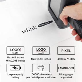 img 1 attached to v4ink BENTSAI BT-HH6105B2 Handheld Portable Printer Labeler with 4.3 Inch HD LED Touch Screen - Ideal for QR-Code, Barcode, Production Date, Logo, Batch & Series Number Printing on Card, Bag, Box, Wood, Glass, Plastic