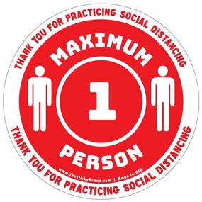 img 3 attached to Sticky Brand Maximum 1 Person Sticker – Social Distancing Wall / Floor Signs Or Door Stickers –Elevator Floor Signs - Covid Signs For Businesses - 9&#34