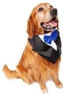 👔 dress your pup in style: doglemi blue tuxedo neckwear scarf for wedding, halloween, and cosplay fun! логотип