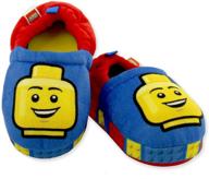 🧸 lego blocks toddler plush aline slippers for boys with non-slip rubber sole logo