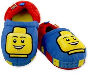 img 4 attached to 🧸 LEGO Blocks Toddler Plush Aline Slippers for Boys with Non-Slip Rubber Sole