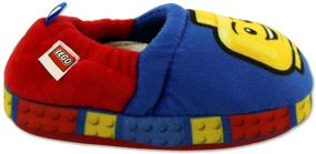 img 1 attached to 🧸 LEGO Blocks Toddler Plush Aline Slippers for Boys with Non-Slip Rubber Sole