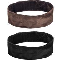 🎀 2-pack velvet wig band head hair band: adjustable fastern in black and brown logo