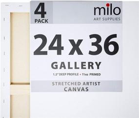 img 3 attached to 🎨 Milo Stretched Artist Canvas: 24x36 inches, 4 Pack, Ready to Paint Art Supplies for Acrylic, Oil, Mixed Media – Large Primed Canvases for Painting