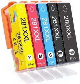 img 4 attached to 🖨️ High-quality Compatible Ink Cartridges for Canon PGI-280XXL CLI-281XXL, 280 XXL 281 XXL - Pixma Printer Compatible - TR7520 TR8520 TR8620 TS6120 TS6220 TS6320 TS702 TS8120 TS8320 TS9120 (5 Pack)