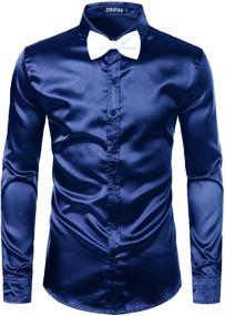 img 4 attached to ZEROYAA Luxury Button Shirts ZLCL14 Black Men's Clothing in Shirts