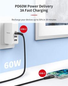 img 2 attached to 🔌 6.6ft+6.6ft USB C to C Cable Fast Charging, NIMASO 60W 3A USB C to C Nylon Braided Cord Compatible with Samsung Galaxy S20 S10 Note10, Google Pixel 4/3a/3/2 XL, MacBook Air, iPad Pro 2020/2018