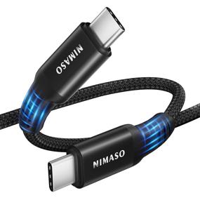 img 4 attached to 🔌 6.6 футов + 6.6 футов USB C кабель на C Быстрая Зарядка, NIMASO 60W 3A USB C к C Нейлоновый Плетеный Шнур, Совместим с Samsung Galaxy S20 S10 Note10, Google Pixel 4/3a/3/2 XL, MacBook Air, iPad Pro 2020/2018