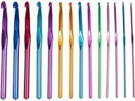 🧶 14-piece aluminum crochet hooks set - multi-color, 14 sizes from 2-10mm - ideal knitting needles for yarn craft, perfect gifts for her/women/mothers/wives/girlfriends logo