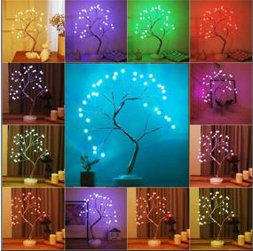 img 3 attached to Tabletop RGB Color Changing Bonsai Tree Light - 36L LED Fairy Tree Lamp with Remote Control, DIY Branches, and 16 Color Options, USB/Battery Operated, Crack Ball