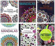 📚 6 book set of adult coloring books: 4 mandalas books plus patterns and tranquility - premium quality with thick, tear-out pages! (standard size) (original version) logo