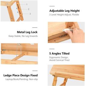 img 1 attached to 📚 NNEWVANTE Adjustable Drafting Table Laptop Desk: Foldable Tray for Adults and Kids, Bamboo