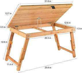 img 2 attached to 📚 NNEWVANTE Adjustable Drafting Table Laptop Desk: Foldable Tray for Adults and Kids, Bamboo