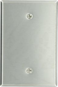 img 3 attached to Leviton 84114 Stainless Steel Oversized 1-Gang Blank Wallplate for Box Mount