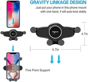 img 3 attached to 📱 VOLPORT Air Vent Phone Holder: Automatic Locking Gravity Car Mount for iPhone 11 & Samsung Galaxy S10, Black