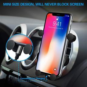 img 1 attached to 📱 VOLPORT Air Vent Phone Holder: Automatic Locking Gravity Car Mount for iPhone 11 & Samsung Galaxy S10, Black