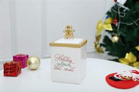 img 1 attached to 🎄 Festive Holiday Ceramic Cookie Jar - Countless Christmas-Themed Delights!