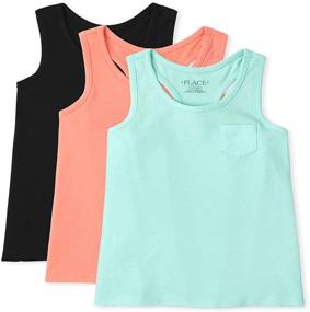 img 1 attached to 👗 Комплект детской одежды для девочек: Racerback 3 Pack от Childrens Place PRETYPEACH