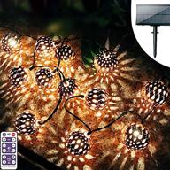 🌟 mosaic moroccan solar lights: 20led upgrade for bright outdoor decor – ideal for garden, porch, balcony, halloween & christmas decoration логотип