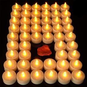 img 4 attached to 🕯️ Pandaing 24 Pack Battery Operated Flameless LED Tea Light Fake Candles: Perfect for Votives, Parties, Weddings, Birthdays, Mother's Day, Halloween, Thanksgiving, Christmas Decorations