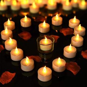 img 3 attached to 🕯️ Pandaing 24 Pack Battery Operated Flameless LED Tea Light Fake Candles: Perfect for Votives, Parties, Weddings, Birthdays, Mother's Day, Halloween, Thanksgiving, Christmas Decorations