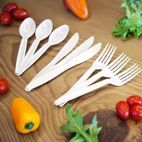 img 3 attached to 🌱 Transitions2earth Biodegradable EcoPure Cutlery Combo Pack - Box of 400 (200 Forks + 130 Spoons + 70 Knives) - Plant a Tree with every purchase!