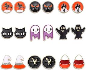 img 4 attached to PHALIN Halloween Earrings: Spooky Pumpkin Earrings for Girls' Jewelry